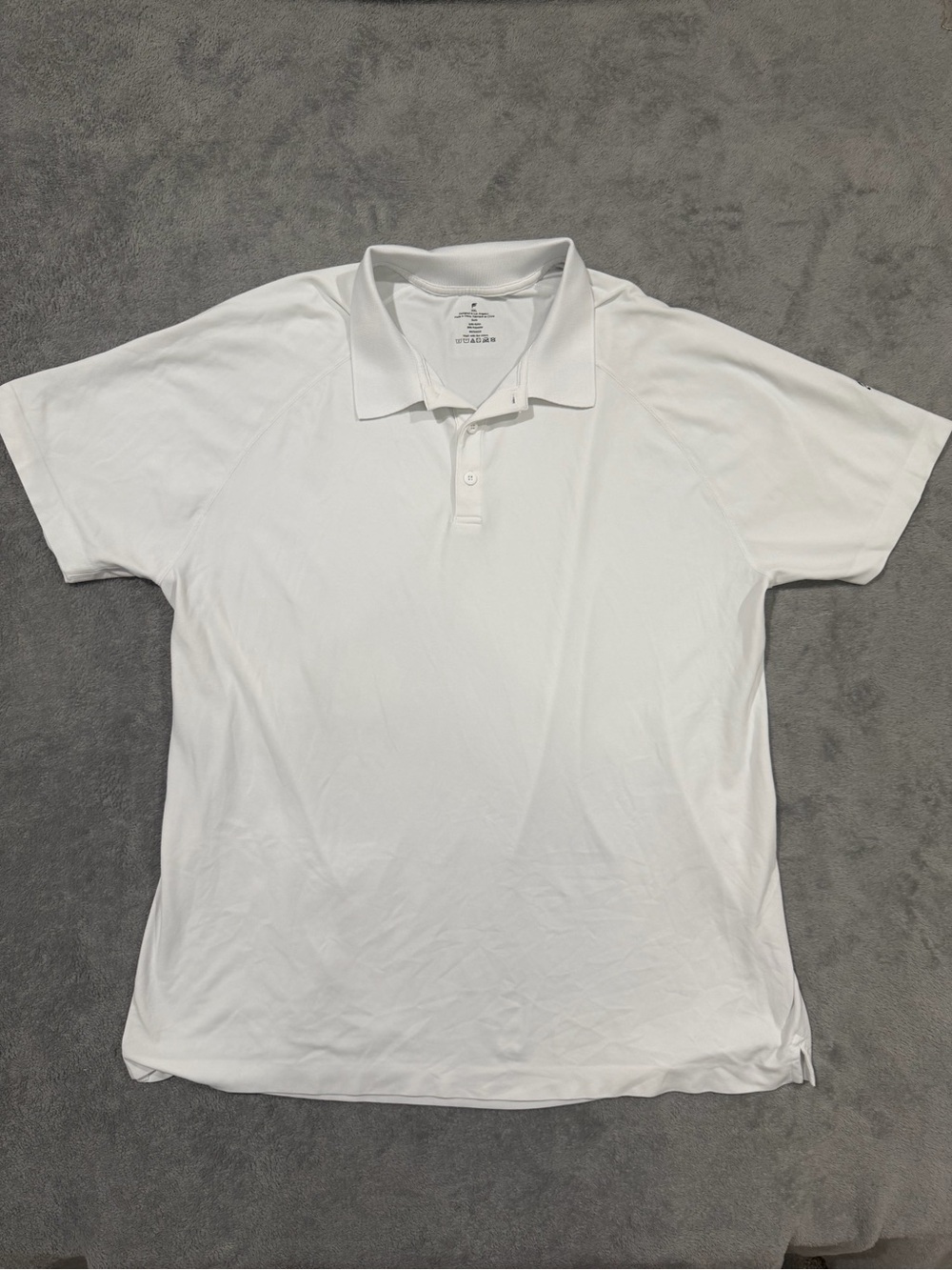 Fabletics Men’s Training Day Polo XXL 2XL White Performance Golf Shirt